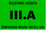 III.A Základná škola Veľká Ida ROZVRH HODÍN