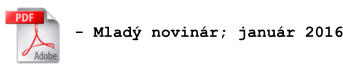 - Mladý novinár; január 2016